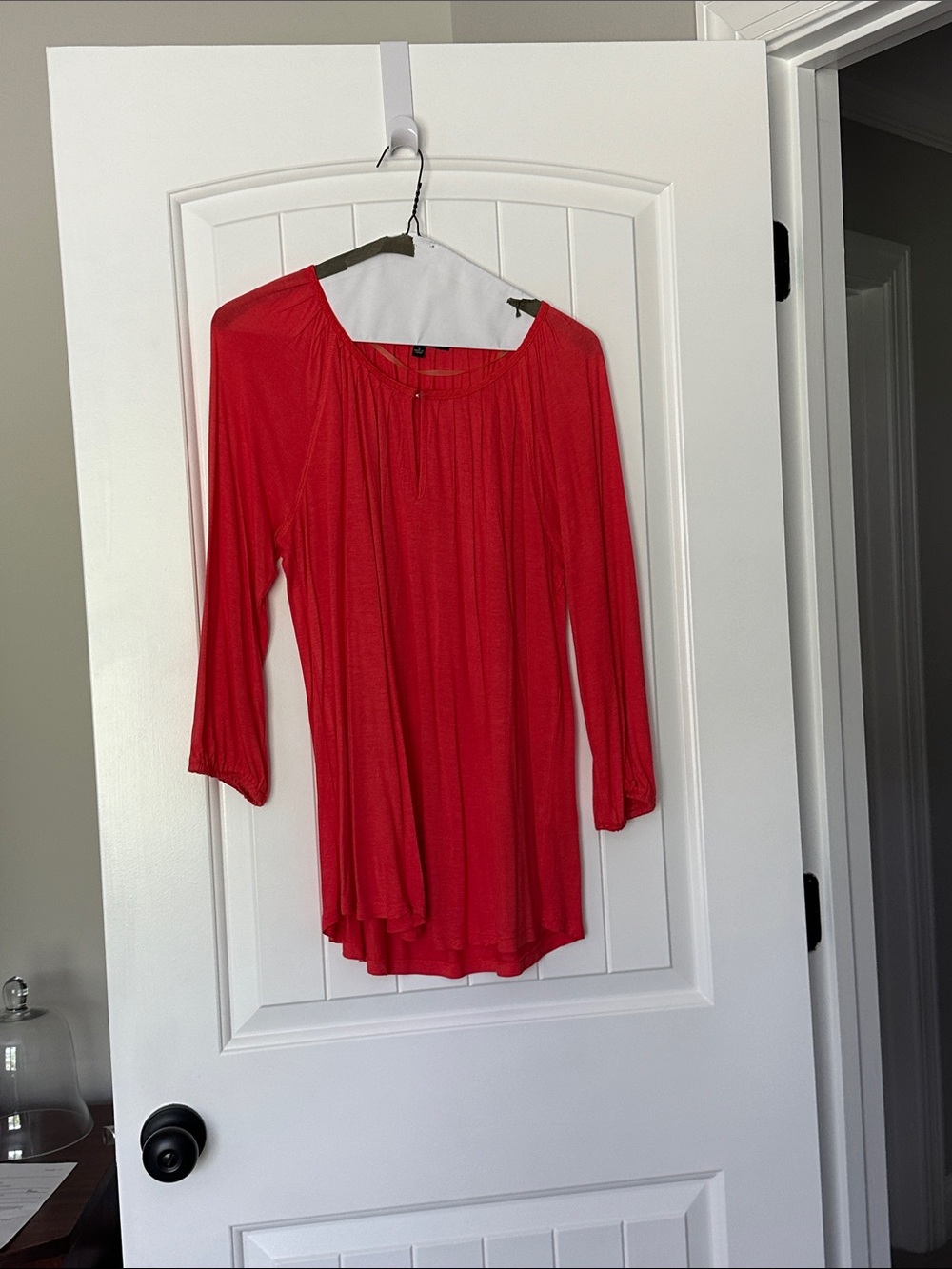 Women’s Orange Scoop Neck Long Sleeve Top